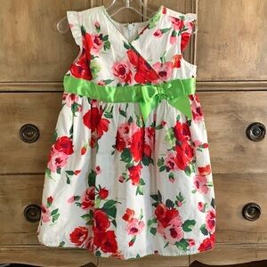 Hanna andersson red rose flutter sleeve dress